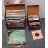 Collection of vinyl records , 45s in simulated leather crocodile cases to include: George Benson,