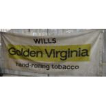 1950s 'Wills Golden Virginia hand-rolling tobacco' advertising canvas. 8foot x 4foot. (B.P. 21% +