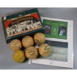 Box of Slazenger six lawn tennis balls in original box, provenance - box lid has handwritten