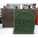 Two vintage Pratts petrol cans, probably pre-war, both with brass screw caps. (2) (B.P. 21% + VAT)