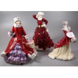 Royal Doulton Pretty Ladies figurine 'Christmas Day 2009', together with a Royal Worcester