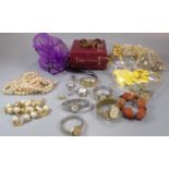 Box of costume jewellery, various to include: bangles, necklaces, dress watches etc. (B.P. 21% +