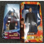 Dr Who, The Doctor fully poseable action figure together with a Star Trek Captain Jean-Luc Picard,