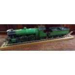 Live Steam 2.5 inch gauge 442 Model Atlantic locomotive and tender in green livery with No. 1942. On