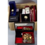 Collection of jewellery and other items to include: silver dress ring, costume brooches of floral
