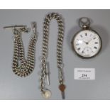 Silver open faced keyless lever pocket watch by 'J G Graves, of Sheffield', having engine turned