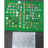 Collection of enamel badges and cap badges, military and others to include: S.W.B WWII bakelite