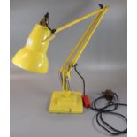 Vintage yellow angle poise reading lamp with chrome springs and braided flex. (B.P. 21% + VAT)