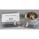 9ct gold and smoky quartz dress ring. Size M. 6.6g approx. (B.P. 21% + VAT)