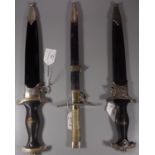 Three reproduction German dress daggers. (2+1) (B.P. 21% + VAT)