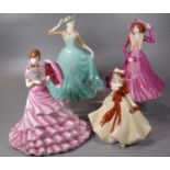 Three Coalport bone china figurines to include: 'A Spring Walk', Classic Elegance 'Hilary' and '