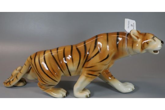 Royal Dux ceramic study of a tiger. Pink triangle mark. (B.P. 21% + VAT) - Image 2 of 3