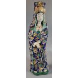 Japanese porcelain polychrome decorated figure of a female Courtier, Kannon, 46cm high approx. (B.P.