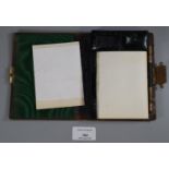 Leather bound early 20th Century ladies travelling writing set with tear off envelopes, integral