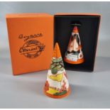 Two Wedgwood Centenary Clarice Cliff Collection conical sugar sifters, one in 'Farmhouse' design