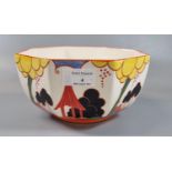 Wedgwood Centenary Clarice Cliff earthenware Bizarre 'The Summerhouses' pattern octagonal centre