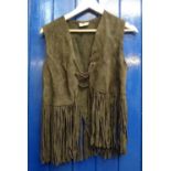 Vintage 70's suede fringed waistcoat with 'Leathercare Rembrandt' label. (B.P. 21% + VAT)