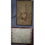 French tapestry panel depicting a soldier entitled 'Marche- Les - Dames, 17th Fevrier 1934'. 75x47cm