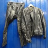 Vintage Speedman leather motorcycle jacket and trousers, jacket with padded lining. (B.P. 21% + VAT)