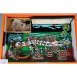 Box of Canadian/American Native Indian jewellery including: necklace, various beaded bracelets