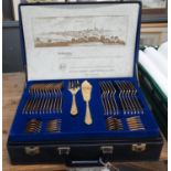 Briefcase of Solingen 23-24 carat gold plated cutlery with COA. (B.P. 21% + VAT)