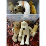 Box of soft toys to include: various teddy bears, Page bears, Merrythought, Gund, Suki etc.