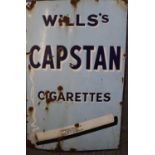 Single sided enamelled metal advertising sign 'Wills's Capstan Cigarettes'. 92x61cm approx. (B.P.