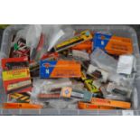 Box of N gauge model railway items to include: various locomotives and carriages; Roco, Ibertren,