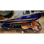 Stradivarius copy student violin in fitted case with bow. (B.P. 21% + VAT)