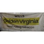 1950s 'Wills Golden Virginia hand-rolling tobacco' advertising canvas. 8foot x 4foot. (B.P. 21% +
