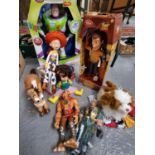 Box of assorted toys particularly including: Disney Toy Story Buzz Lightyear figure in original