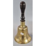 Brass hand bell with turned wooden handle. (B.P. 21% + VAT)