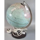 Danish illuminated Scan-globe on pedestal base. (B.P. 21% + VAT)