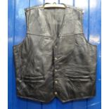 Vintage pigskin leather biker's patchwork waistcoat. (B.P. 21% + VAT)