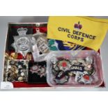 Collection of assorted badges including: South Wales Constabulary, Merioneth Fire Service, South