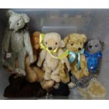 Box of Merrythought teddy bears to include: Alpha-Farnell by Merrythought bears, Limited Edition '80