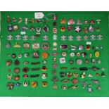 Collection of enamel badges and cap badges, military and others to include: S.W.B WWII bakelite