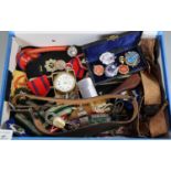 Collection of Boys Brigade, Boy Scouts and Military items, including: Belts, penknives, pocket watch