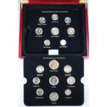 Cased set of the predecimal coins of Elizabeth II and the emblems series decimals of Elizabeth II