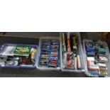 Four boxes of diecast model vehicles, loose and boxed, to include: Super Racers, Super Wheels, Lledo