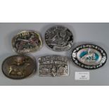 Collection of American belt buckles, to include: Country Music, Loud Pipes Save Lives, Jack