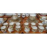 Two trays of Royal Albert Crown china 'Royalty' design tea ware, to include: teacup and saucers,