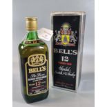 One bottle Bells 12 years old blended scotch whisky. 40% by volume 75cl. With original carton. (B.P.