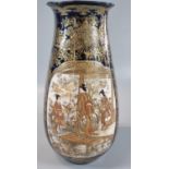 Good quality 19th Century Japanese Satsuma ovoid shaped vase decorated with two opposing panels of