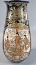 Good quality 19th Century Japanese Satsuma ovoid shaped vase decorated with two opposing panels of