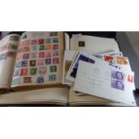 All World collection of stamps in various albums and tins & range of First Day Covers and used