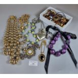 Collection of modern jewellery, wristwatch, beaded necklaces etc. (B.P. 21% + VAT)