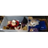 Two boxes of teddy bears and other soft toys to include: Hermann 'Little Red Riding Hood' and