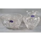 Two Royal Doulton Finest Crystal items, both in original boxes to include: fruit bowl and vase. (