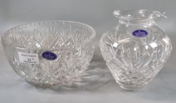 Two Royal Doulton Finest Crystal items, both in original boxes to include: fruit bowl and vase. (